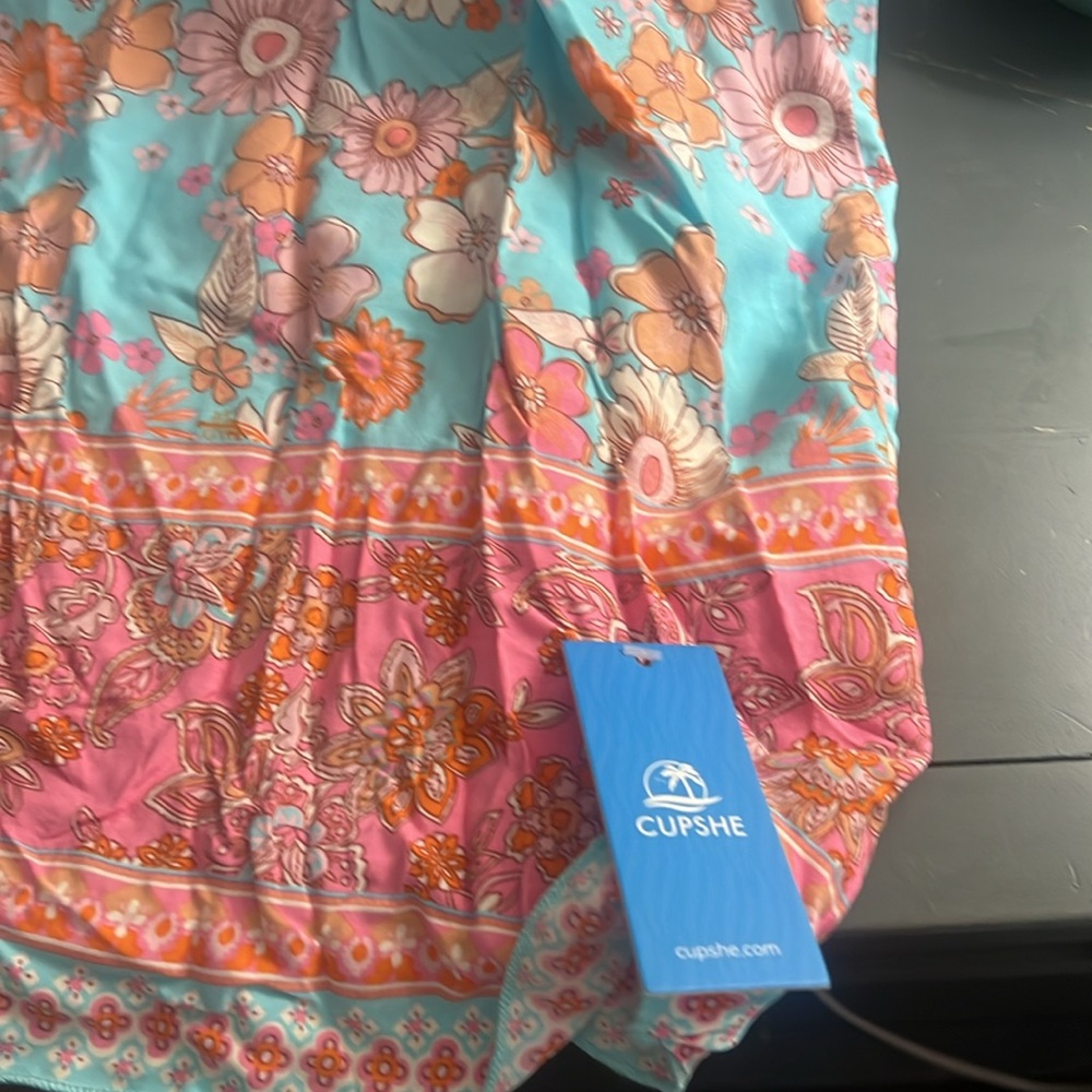 Cupshe Floral Maxi Dress in Pink and Blue sm - Picture 4 of 7